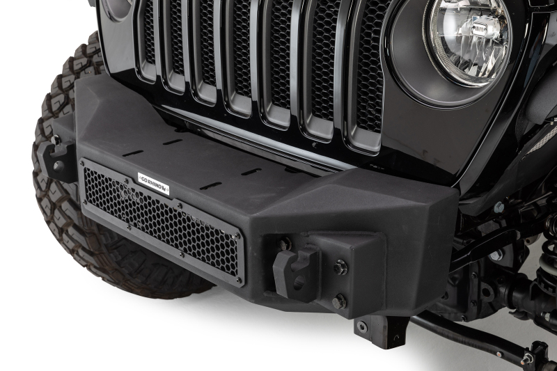 Jeep Wrangler Bumper - Front - Go Rhino - Rockline Winch Ready Stubby - Textured Black - `07-`20